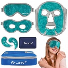 10 X PROCIV COOLING MASK WARMING EYE MASK 6 SET AGAINST SWOLLEN, TIRED EYES, DARK CIRCLES, HEADACHES, MIGRAINES, HANGOVERS AND SUNBURN, HEAT AND COOL REUSABLE FACE MASK, FACE MEN/WOMEN - TOTAL RRP £1