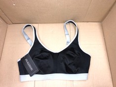 QTY OF CLOTHING TO INCLUDE AGONVIN CRISS CROSS BACK SPORTS BRA SIZE 36D: LOCATION - B