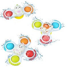 39 X SUCTION CUP SPINNER TOYS,BABY FIDGET SPINNER,SPINNERS FOR BABIES,SENSORY TOYS,TRAVEL TOYS FOR TODDLERS ON PLANE,BATH TOY - TOTAL RRP £233: LOCATION - B