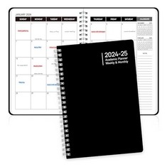 31 X 2024-2025 ACADEMIC DIARY PLANNER -DIARY 2024-2025 A5 WEEK TO VIEW ACADEMIC PLANNER JAN 2024- DEC 2025, WEEKLY AND MONTHLY PLANNER WITH FLEXIBLE COVER, TWIN-WIRE BINDING, BLACK (15 X 21CM) - TOTA