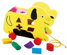 14 X TOWO WOODEN PULL ALONG DOG WITH SHAPE SORTER - WOODEN PULL ALONG PUPPY TOYS FOR 1 YEAR OLD - WOODEN PULL ALONG TOYS FOR TODDLERS-EDUCATIONAL TOYS FOR BABY-EARLY LEARNING TOYS - TOTAL RRP £172: L
