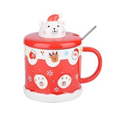 27 X XINHUI CHRISTMAS COFFEE MUG,CERAMIC CHRISTMAS TEA CUPS WITH 3D LID AND SPOON,14OZ NOVELTY MUGS FOR THANKSGIVING DAY,HALLOWEEN CHRISTMAS FOR WOMEN MEN GIRLS BOYS (BEAR RED) - TOTAL RRP £282: LOCA