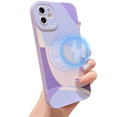 50 X HZL CZL MAGNETIC CASE FOR IPHONE 11 COMPATIBLE WITH MAGSAFE,FULL CAMERA LENS PROTECTION CUTE PAINTED ART LENS PROTECTIVE SLIM SOFT TPU PHONE CASE FOR IPHONE 11 FOR WOMEN GIRL-PURPLE - TOTAL RRP
