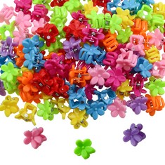 47 X 100 PCS MINI HAIR CLAW CLIPS FOR GIRLS, CUTE FLOWER HAIR CLAW WITH BOX, PLASTIC NON-SLIP SMALL JAW CLIPS FOR GIRLS BABY TODDLER KIDS (COLORFUL) - TOTAL RRP £274: LOCATION - C