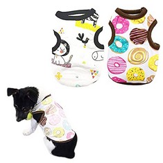 14 X PETCARE 2 PCS COTTON DOG SHIRTS PET SHIRTS CARTOON PRINT DOG T-SHIRT VEST PET CLOTHING PUPPIES CLOTHES FOR SMALL DOGS DOGGIE SPRING SUMMER APPAREL(S(CHEST: 32CM/12.6INCH), 2 STYLE)… - TOTAL RRP