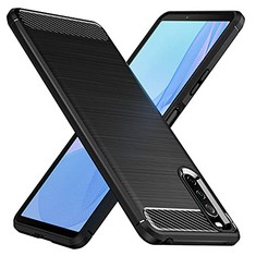 18 X TESRANK SONY XPERIA X10 III CASE, SOFT TPU COVER PHONE CASE [CARBON FIBER TEXTURE] [SHOCK ABSORPTION] PHONE PROTECTORS FOR SONY XPERIA 10 III-BLACK - TOTAL RRP £111: LOCATION - A