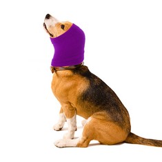 69 X COBEE DOG SNOOD FOR DOG NECK AND EARS WARMER, PET DOG EARMUFF FOR COMFORT ANTI-ANXIETY BATHING GROOMING REDUCING NOISE DOG NECK AND EAR WARMER HOOD CALMING PET SNOOD EAR COVERS (S SIZE, PURPLE)