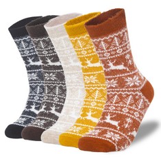 11 X ELIFE ACC WOMEN'S SOCKS ASSORTED ANIMAL NOVELTY STOCKING, FLUFFY AND COZY GIFT PACK (4.5-9, FOX-BROWN/MUSTARD/BLACK/GREY/RED) - TOTAL RRP £156: LOCATION - D