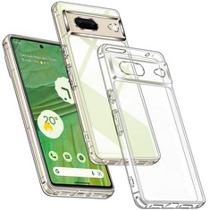 50 X IVOLER [3 IN 1 CAMERA PROTECTION CASE FOR GOOGLE PIXEL 7, [LONG LASTING CLARITY] [MILITARY GRADE SHOCKPROOF], PHONE CASE PROTECTIVE HARD BACK SLIM COVER - CLEAR - TOTAL RRP £248: LOCATION - D