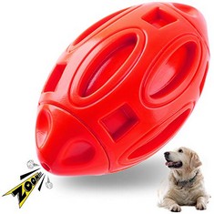 28 X APASIRI DOG TOY DOG CHEW TOY DURABLE TOUGH BALL SQUEAKY DOG TOYS ALMOST INDESTRUCTIBLE FOR LARGE DOGS TRAINING RUBBER TEETHING TOYS DOG GREAT GIFT FOR DOGS (RED) - TOTAL RRP £271: LOCATION - D