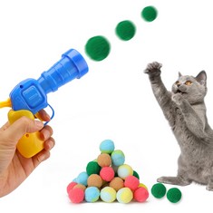 31 X WLLHYF PLUSH CAT BALL LAUNCHER CAT INTERACTIVE TOYS PET HAIRBALL LAUNCH TOYS SELF PLAY CAT BALL TOY WITH 50 POM BALLS CATS PUFF BALLS FUN TOYS FOR INDOOR PEPPY PET - TOTAL RRP £179: LOCATION - D