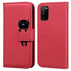 23 X AILISI CASE FOR SAMSUNG GALAXY S20, CUTE CARTOON ANIMAL LEATHER WALLET FLIP CASE CREATIVE MAGNETIC PROTECTIVE COVER WITH SHOCKPROOF TPU, STAND FUNCTION CARD SLOTS, RED CAT - TOTAL RRP £153:: LOC