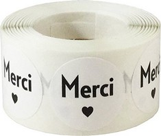 QTY OF ITEMS TO INCLUDE WHITE MERCI FRENCH THANK YOU STICKERS:: LOCATION - E