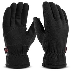 20 X OZERO WINTER GLOVES FOR MEN WOMEN -20°F DEERSKIN THERMAL GLOVES WARM POLAR WOOL SKI GLOVES FOR CYCLING,RUNNING,SKI,WORK IN EXTREMELY COLD WEATHER (BLACK, S) - TOTAL RRP £283: LOCATION - F