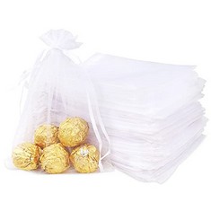 28 X SYDE ORGANZA GIFT POUCHES LARGE DRAWSTRING JEWELRY BAGS, 50PCS 13X18CM WEDDING FAVOUR POUCH FOR BIRTHDAY PARTY CHRISTMAS FESTIVAL ANNIVERSARY - TOTAL RRP £139: LOCATION - F