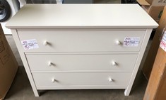 WHITE 3 DRAWER UNIT RRP £399: LOCATION - FLOOR(COLLECTION OR OPTIONAL DELIVERY AVAILABLE)