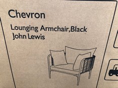 JOHN LEWIS CHERON LOUNGING ARMCHAIR BLACK RRP £349:: LOCATION - FLOOR(COLLECTION OR OPTIONAL DELIVERY AVAILABLE)