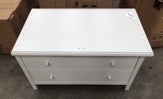 BEDSIDE CHEST OF DRAWERS 2 DRAWER WHITE :: LOCATION - FLOOR(COLLECTION OR OPTIONAL DELIVERY AVAILABLE)