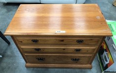 BROWN 3 DRAWER UNIT: LOCATION - FLOOR(COLLECTION OR OPTIONAL DELIVERY AVAILABLE)