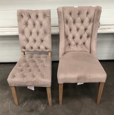 X2 ASSORTED BEIGE DINING CHAIRS: LOCATION - FLOOR(COLLECTION OR OPTIONAL DELIVERY AVAILABLE)