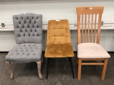 X3 ASSORTED DINING CHAIRS: LOCATION - FLOOR(COLLECTION OR OPTIONAL DELIVERY AVAILABLE)