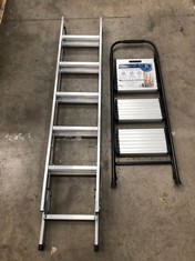 3 STEPS FOLDING STOOL & 3 WAY DOUBLE SECTION COMBINATION LADDER: LOCATION - RACK(COLLECTION OR OPTIONAL DELIVERY AVAILABLE)