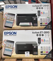 X2 EPSON ECOTANK ET-2810 MULTIFUNCTIONAL PRINTER: LOCATION - RACK(COLLECTION OR OPTIONAL DELIVERY AVAILABLE)