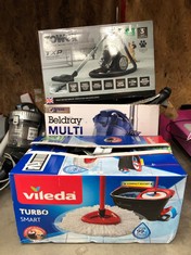 QTY OF HOME ITEMS TO INCLUDE VILEDA TURBO SMART MOP BUCKET ANN MOP HEAD: LOCATION - RACK(COLLECTION OR OPTIONAL DELIVERY AVAILABLE)