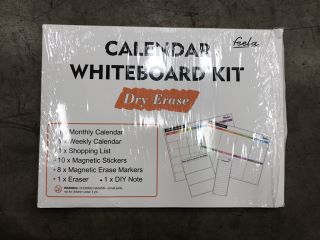 QTY OF ASSORTED ITEMS TO INCLUDE CALENDAR WHITEBOARD : LOCATION - TABLE