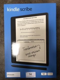 KINDLE SCRIBE (16 GB), THE FIRST KINDLE AND DIGITAL NOTEBOOK, ALL IN ONE, WITH A 10.2" 300 PPI PAPERWHITE DISPLAY, INCLUDES BASIC PEN. SEALED: LOCATION - RACK