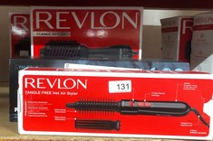 QTY OF ITEMS TO INCLUDE REVLON HAIR TOOLS RVHA 6017 UK TANGLE FREE HOT AIR STYLER, BLACK: LOCATION - A RACK