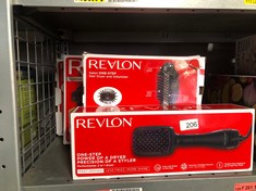 QTY OF ITEMS TO INCLUDE REVLON RVHA6475 PERFECTIONIST 2 IN 1 HAIR DRYER AND STYLER: LOCATION - BACK RACK