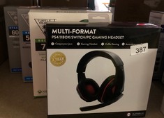 QTY OF ITEMS TO INCLUDE NUMSKULL MULTI FORMAT GAMING HEADSET WITH MICROPHONE, MADE FOR PS5, XBOX SERIES X & S, PS4, XBOX ONE, PC: LOCATION - B RACK