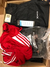 QTY OF CLOTHING TO INCLUDE RED ADIDAS HOODIE SIZE MEDIUM: LOCATION - B RACK