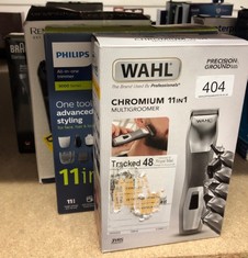 QTY OF ITEMS TO INCLUDE WAHL CHROMIUM 11-IN-1 MULTIGROOM, EYEBROW CUTTING ABILITY, BEARD TRIMMERS MEN, BODY TRIMMERS, MEN’S BEARD TRIMMER, STUBBLE TRIMMING, BODY SHAVING, FACE GROOMING, FULLY WASHABL