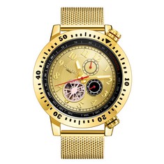 GAMAGES OF LONDON LIMITED EDITION HAND ASSEMBLED ASPECT TIMER AUTOMATIC GOLD SKU:GA1663 RRP £705: LOCATION - B RACK