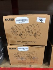 6 X NICREW BATTERY POWERED SECURITY LIGHTS: LOCATION - A RACK