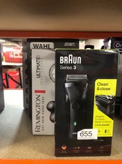 QTY OF ITEMS TO INCLUDE BRAUN SERIES 3 ELECTRIC SHAVER FOR MEN WITH PRECISION BEARD TRIMMER, UK 2 PIN PLUG, 300, BLACK RAZOR, RATED WHICH GREAT VALUE: LOCATION - C RACK