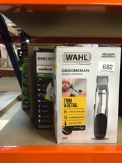 QTY OF ITEMS TO INCLUDE WAHL GROOMSMAN RECHARGEABLE BEARD TRIMMER, BEARD TRIMMERS MEN, STUBBLE TRIMMER, MALE GROOMING SET, CORDLESS BEARD TRIMMER, BEARD CARE KIT, SILVER: LOCATION - C RACK