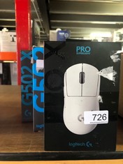 QTY OF ITEMS TO INCLUDE LOGITECH G PRO X SUPERLIGHT WIRELESS GAMING MOUSE, HERO 25K SENSOR, ULTRA-LIGHT WITH 63G, 5 PROGRAMMABLE BUTTONS, 70 HOURS BATTERY LIFE, ZERO ADDITIVE PTFE FEET, PC/MAC - WHIT