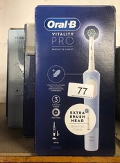 QTY OF ITEMS TO INCLUDE ORAL-B VITALITY PRO ELECTRIC TOOTHBRUSHES ADULTS, MOTHERS DAY GIFTS FOR HER / HIM, 1 HANDLE, 2 TOOTHBRUSH HEADS, 3 BRUSHING MODES INCLUDING SENSITIVE PLUS, 2 PIN UK PLUG, BLUE
