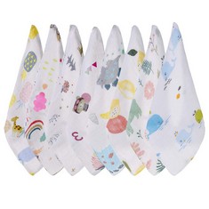 59 X RUIJUN ZHU ZHU 8PCS MUSLIN CLOTHS MUSLIN CLOTHS FOR BABY MUSLIN SQUARES BABY SOFT FACE TOWELS FOR FACIAL CLEANSING AND MAKEUP REMOVAL 30 X 30CM - TOTAL RRP £343: LOCATION - A RACK