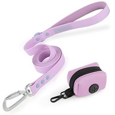 36 X WOLFONE WATERPROOF DOG LEAD WITH DOG POOP BAG DISPENSER SAFETY AUTO-LOCK CARABINER LEAD FOR DOGS SOFT HANDLE EASY CARE?5FT*20MM*2.5MM SWEET LILAC? - TOTAL RRP £531: LOCATION - A RACK