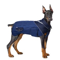 20 X DOG COAT WITH HARNESS, DOG JACKET FOR MEDIUM LARGE DOG, WARM DOG CLOTHES WINTER WARM COATS & JACKETS WITH HARNESS AND REFLECTIVE STRIPS (L) - TOTAL RRP £272: LOCATION - A RACK