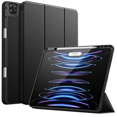 28 X JETECH CASE FOR IPAD PRO 12.9-INCH (6TH/5TH GENERATION, 2022/2021 MODEL) WITH PENCIL HOLDER, SUPPORT 2ND PENCIL CHARGING, SLIM TABLET COVER WITH SOFT TPU BACK, AUTO WAKE/SLEEP (BLACK) - TOTAL RR