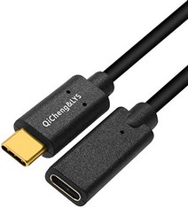 11 X QICHENG LYS USB C EXTENDER CABLE GEN 2 (10GBPS) GOLD-PLATED USB C MALE TO FEMALE CABLE CONNECTOR,PASS VIDEO DATA AUDIO FOR USB TYPE-C DATA SYNC CABLE (1.5M 2PCS) - TOTAL RRP £116: LOCATION - B R