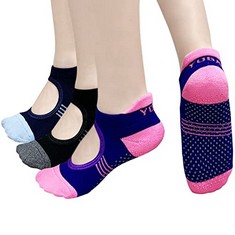 31 X ZFSOCK YOGA SOCKS FOR WOMEN NON SLIP GRIP PILATES SOCKS FOR BALLET BARRE TRAMPOLINE DANCE HOSPITAL GYMNASTICS MARTIAL ARTS WORKOUT FITNESS SPORTS 3 PAIRS UK 2.5-7 - TOTAL RRP £335: LOCATION - B