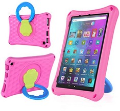 12 X DJ&RPPQ CASE FITS 10 INCH 2021,LIGHTWEIGHT EVA KIDS FRIENDLY SHOCKPROOF 360 ROTATING GRIP HANDLE FOLDING STAND COVER FIT 10 INCH TABLET CASE(INCOMPATIBLE WITH IPAD SAMSUNG).ROSE - TOTAL RRP £170