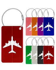 60 X MILNPARK LUGGAGE TAGS FOR SUITCASES, 8 PACK PERSONALIZED TRAVEL LUGGAGE LABELS ALUMINUM WATERPROOF (MULTICOLOR) - TOTAL RRP £252: LOCATION - B RACK