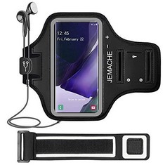 26 X GALAXY NOTE 20, 20 ULTRA ARMBAND, JEMACHE GYM RUNNING WORKOUTS WATER RESISTANT ARMBAND CASE FOR SAMSUNG GALAXY NOTE 20/20 ULTRA WITH CARD HOLDER (BLACK) - TOTAL RRP £216:: LOCATION - C RACK